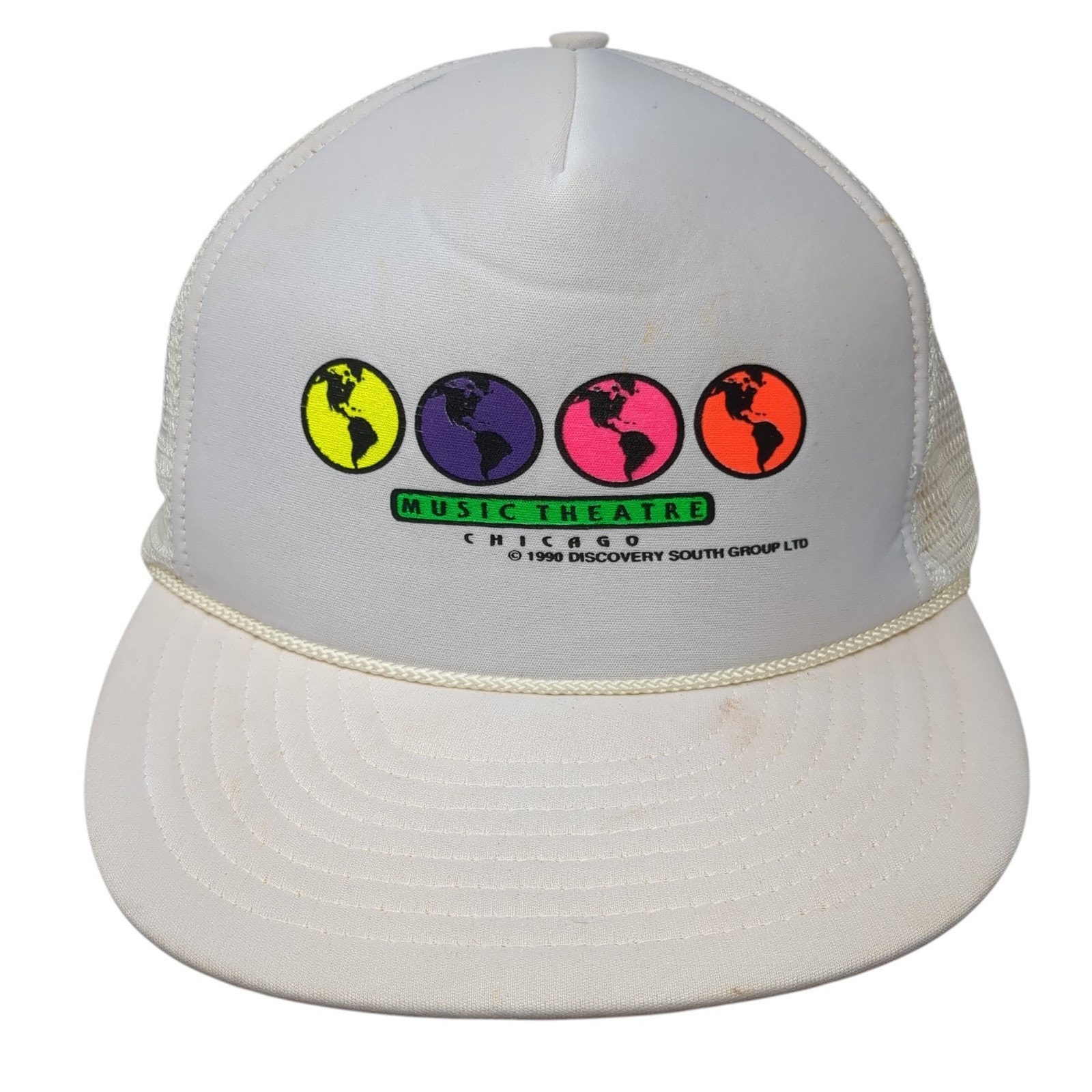 Music Theatre Chicago Snapback Trucker Hat White Os Nissin Vintage 90s